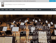 Tablet Screenshot of coloradoyouthsymphony.org